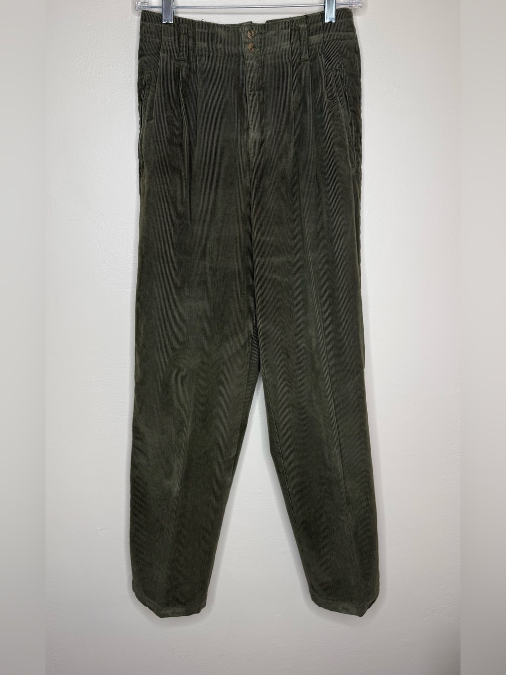 LizSport Olive Green Corduroy Pants High Waist Size 6